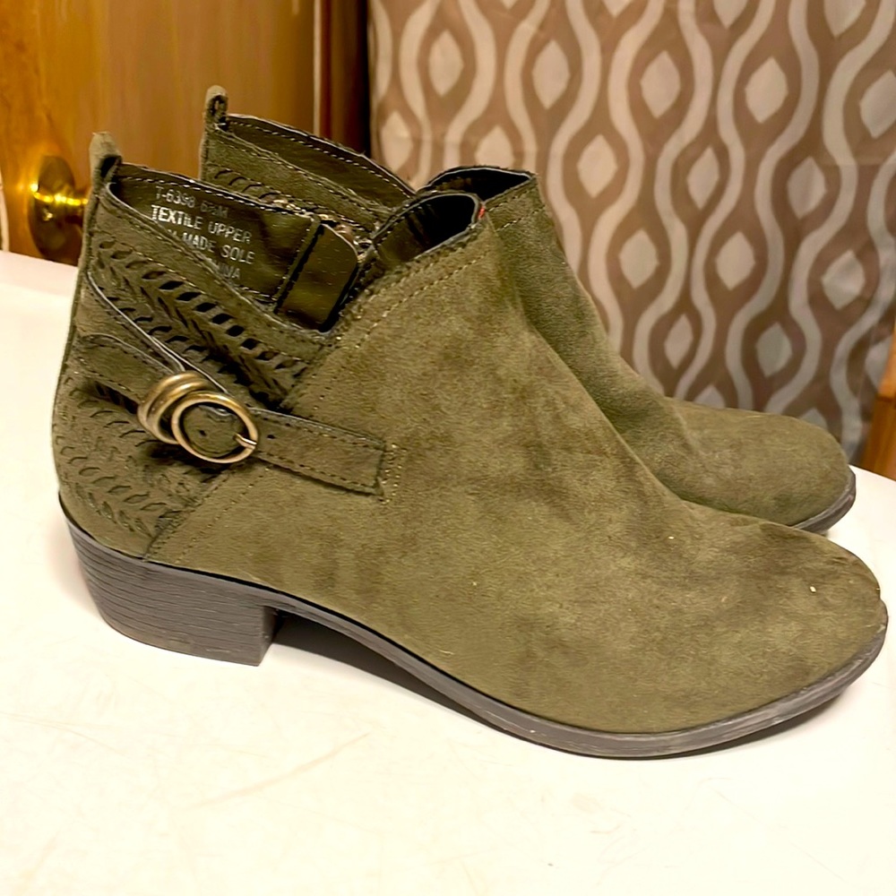 Olive green booties